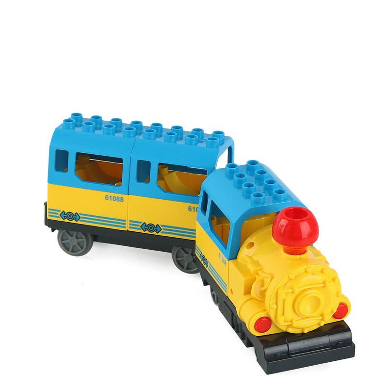 Locomotiva elettrica Pista del Treno Cabina Accessori blocchi di Costruzione di Grandi Blocchi Compatibile Con Duploed Giocattoli Per I Bambini 63PCS Giocattoli FAI DA TE