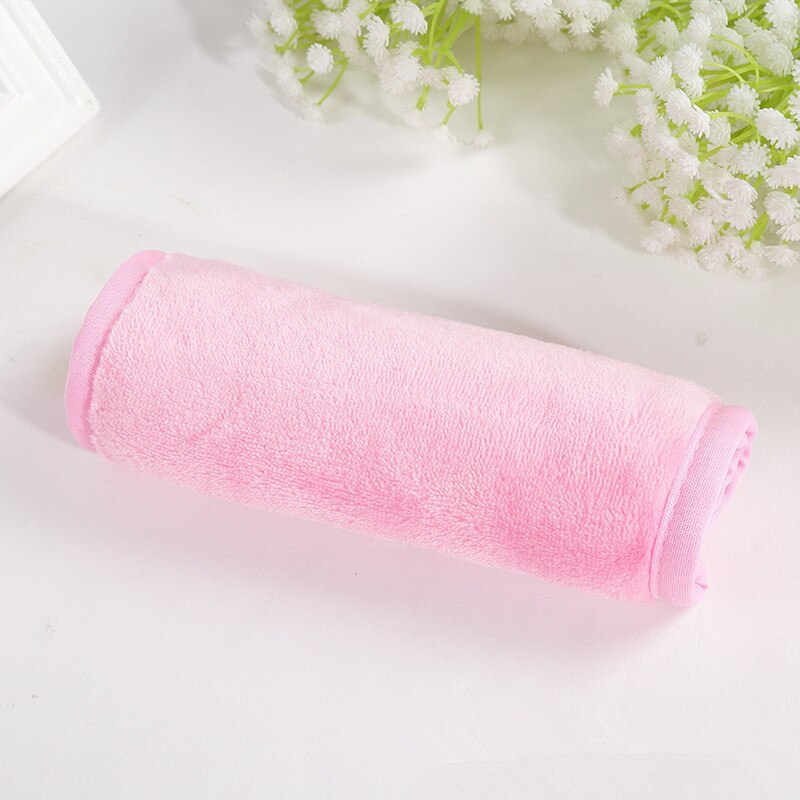 Genanvendelig mikrofiber ansigtsklud ansigtshåndklæde naturlig antibakteriel beskyttelse makeup remover 40*17cm rensende skønhedsvaskeværktøjer: Lyserød