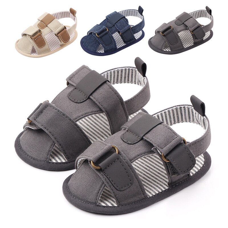 Canvas Baby Sandalen Katoen Non-Slip Zachte Zolen Pasgeboren Peuter Zomer Schoenen Jongen Meisje Eerste Wandelaars Sandalen