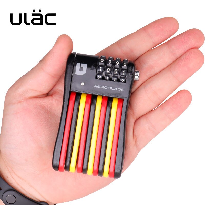 Bicycle Folding Combo Lock 70cm Arm 4 Codes Resettable Light Weight Pocket Size ULAC Anti-theft Bike Safety Lock