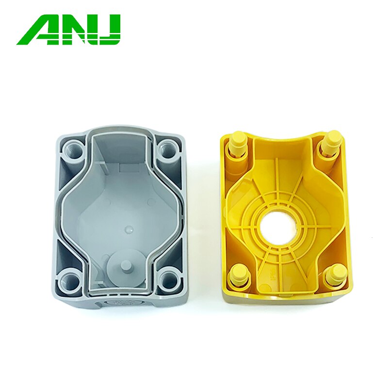 Waterproof Push Button Switch Box Suit For Emergency Stop Rotary Interruptor Yellow/Gray IP66 PC+ABS 1 Hole Control Box