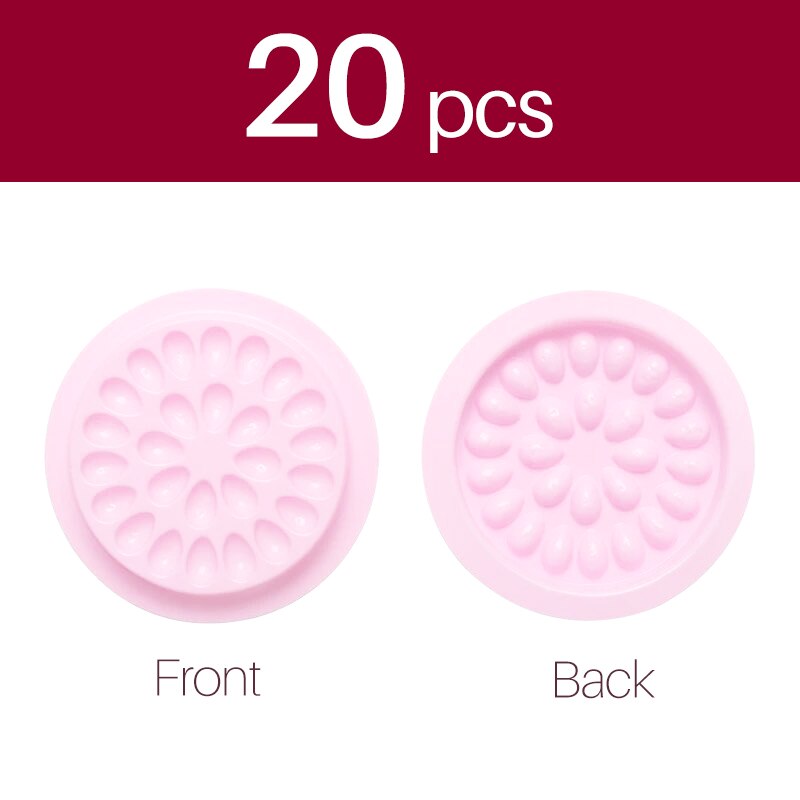 false eyelashes Glue Holder eyelash extension supplies eye lashes Glue tools Lashes Extension Pallet Pads Plastic: Light Pink 20pcs