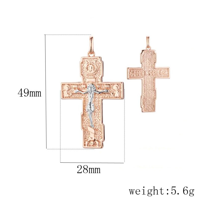 6 Style FJ Jewelry Women Mens Necklace Pendant 585 Rose Gold Color Mixed Cross Crucifix Pendants Snail Chains: PN0047