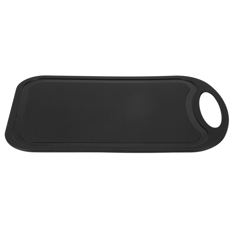 2X Plastic Chopping Block Meat Vegetable Cutting Board Non-Slip Anti Overflow With Hang Hole Chopping Board Black