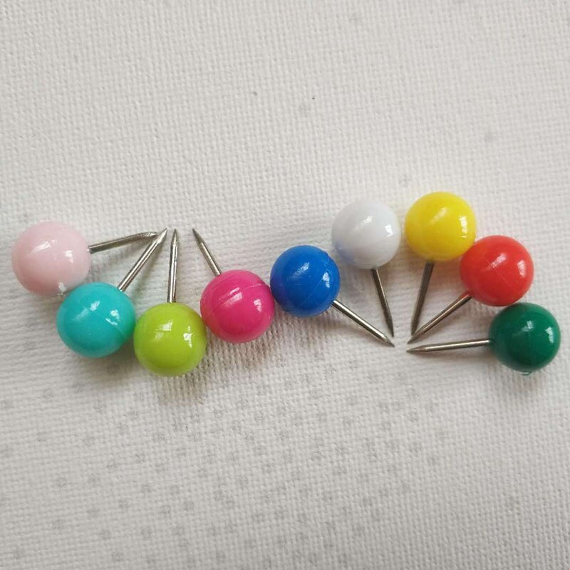 Chinchetas de bola de bolitas para manualidades, bonitas chinchetas de colores caramelo, Decoración práctica artesanal, accesorios de alfileres fijos, 100 Uds.