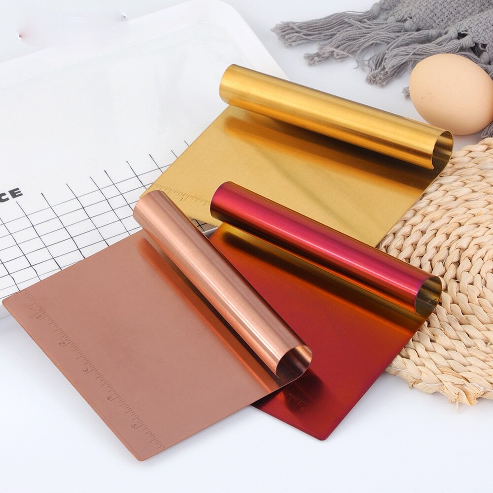Stainless steel scraper with scale baking tool dough cutter scraper baking tools for cakes