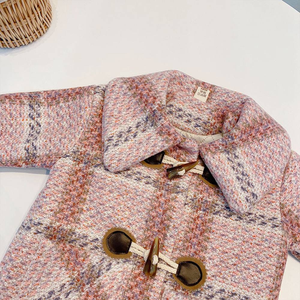 Moda ragazze cappotto Trench abiti invernali caldi bambini bambini dolce addensare velluto misto lana capispalla Casacos cappotti ADK860