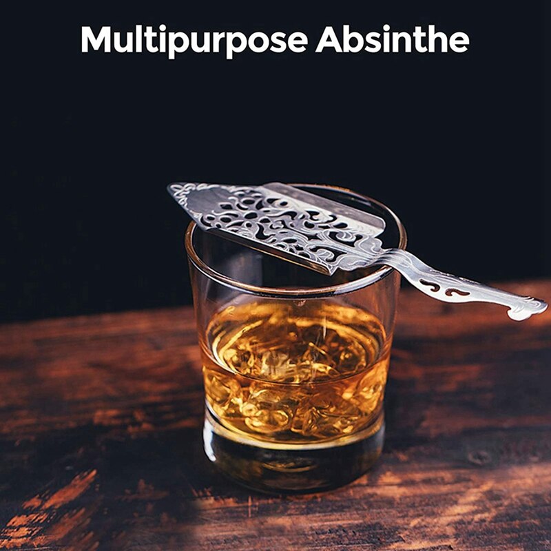2 Pieces Absinthe Spoons, Stainless Steel Absinthe Cocktails Spoon Making Kit Gothic Absinthe Fountain Spoon Dripper