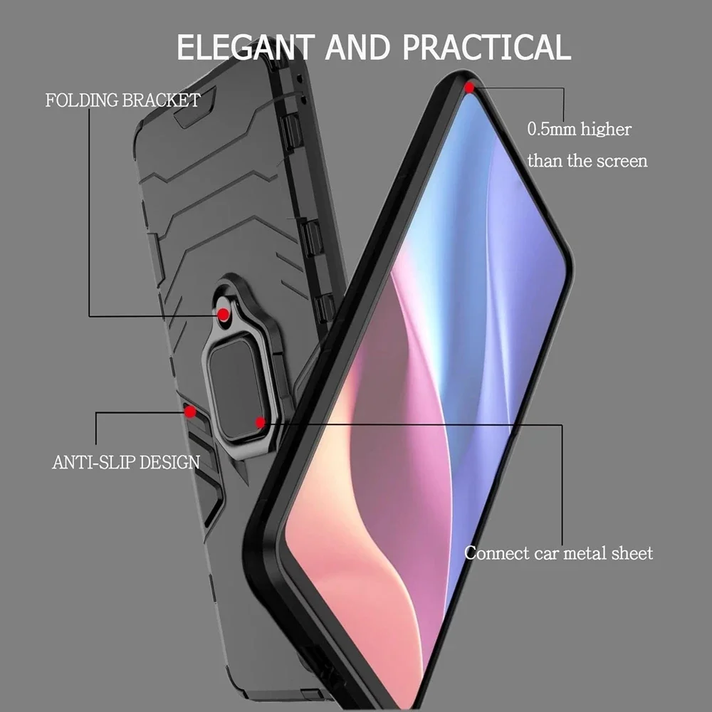 Funda con soporte para Xiaomi Poco F7 Ultra F7 Pro 5G, funda con soporte de anillo, soporte magnético, Fundas Coque