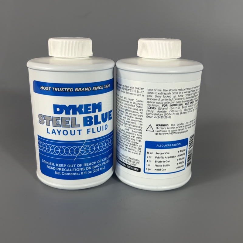 DYKEM Steel Blue Layout Fluid 80400 80496 Fast Drying Non-Glare Machinist Marking Paint for Precision Scribing Defect Detection