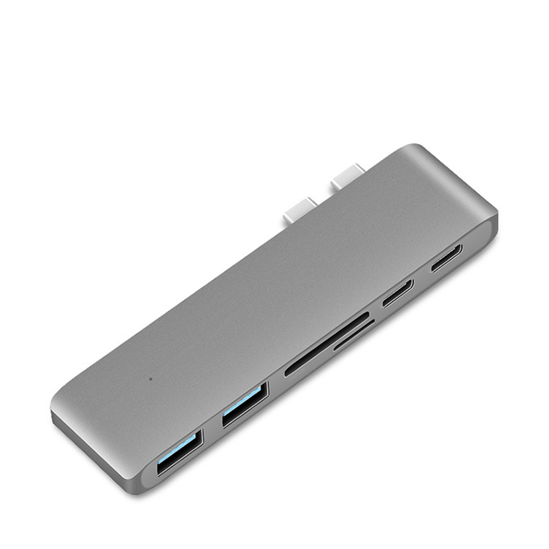 Usb Type C Hub Adapter Dock Docking Station Naar Hdmi Usb 3.0 Pd Voor Macbook Pro 13 "15" 16 "En Air: 6IN1-Gray