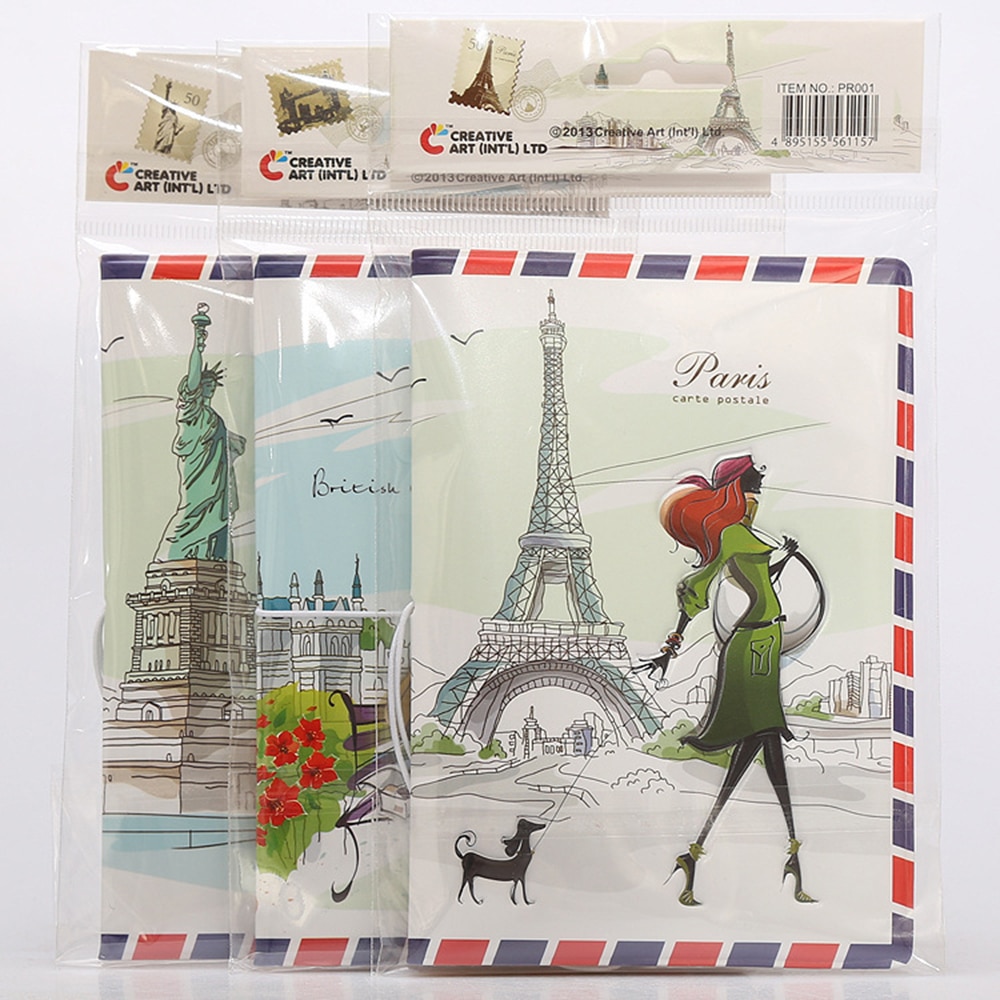 24 Styles Passport Cover Card ID Holders Women Men Travel PVC Document Folder Passport Package Eiffel Tower