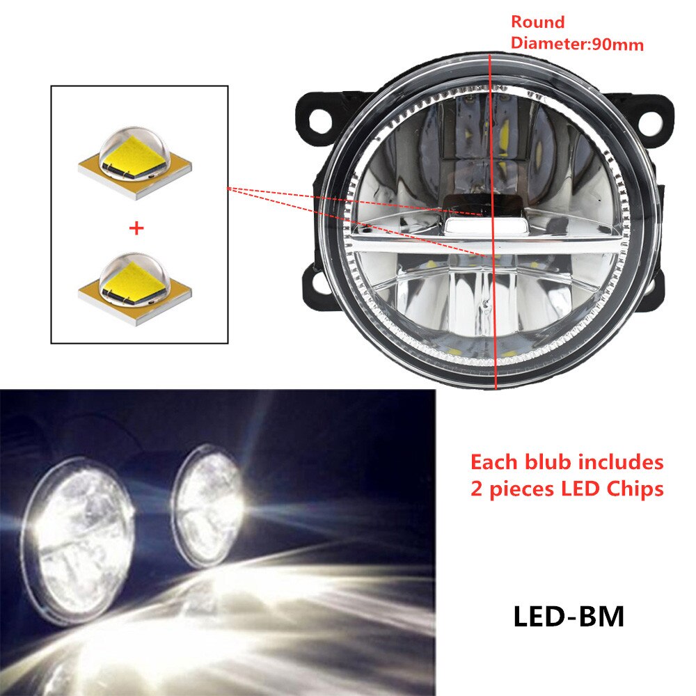 Feux antibrouillard pour Ford Edge pièces/paire, pour Focus MK2/3 Fusion Fiesta Tourneo Transit LED, pour Ford Figo 2001 , 2: LED-BM