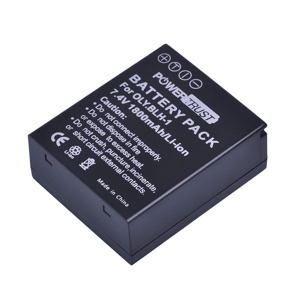 PowerTrust 2 pièces BLH-1 BLH1 BLH 1 batterie de remplacement et LCD USB double chargeur pour appareil photo Olympus E-M1 Mark II
