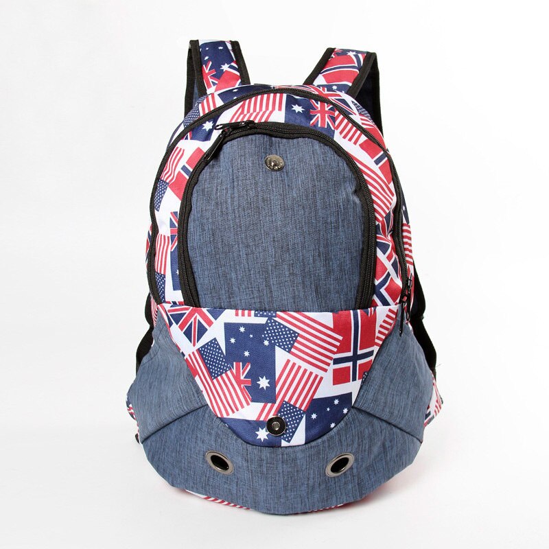 Rugzak Carrier Voor Honden Huisdier Reistas Dubbele Schouder Hond Carrier Tas Outdoor Rugzak Voor Hond Kat Puppy Pet Carrier rugzak: Blue Flag