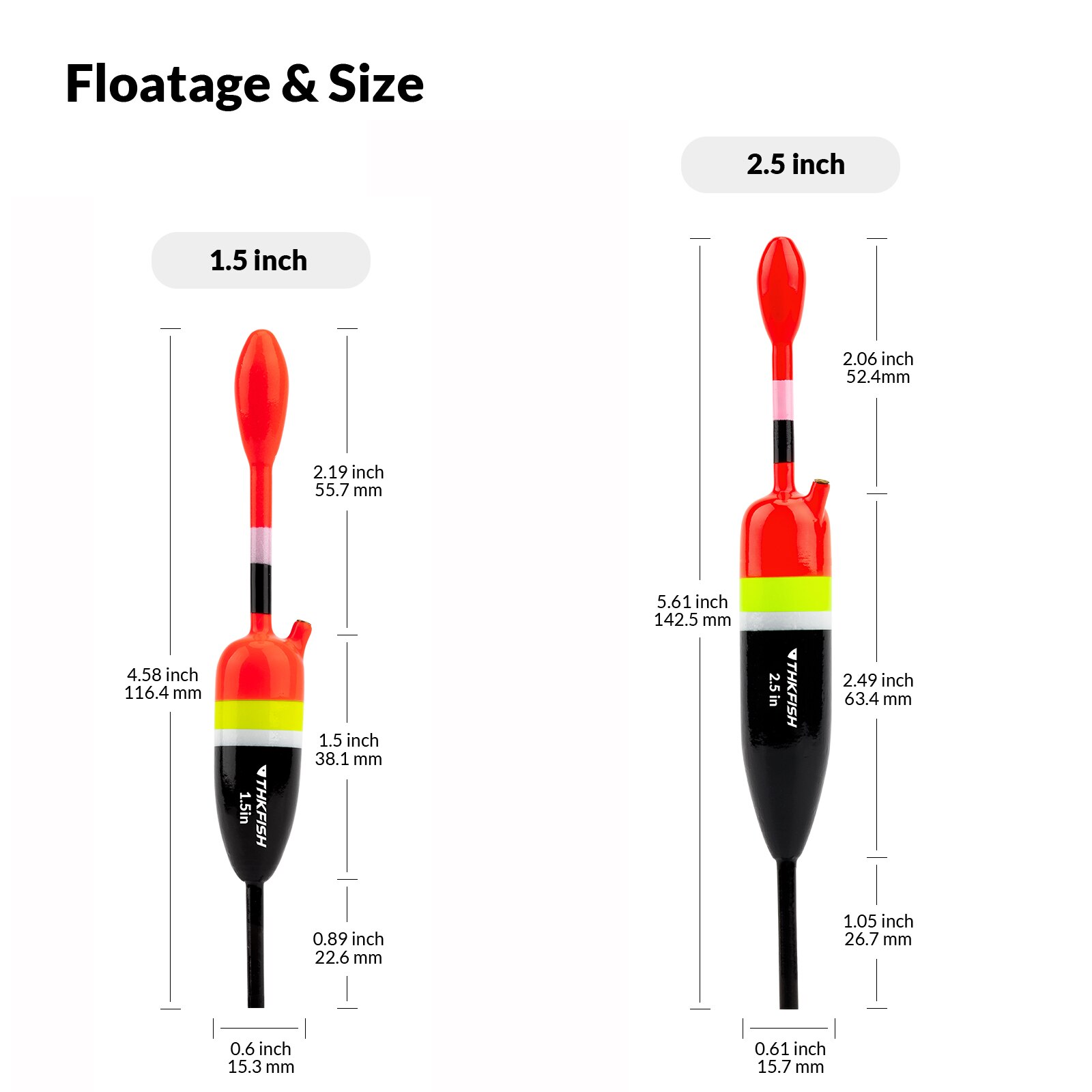 5pcs/lot Slip Fishing Float 1.5in 2.5in Balsa Wood Slip Bobber Rig Saltwater Freshwater Fishing Float Bobbers