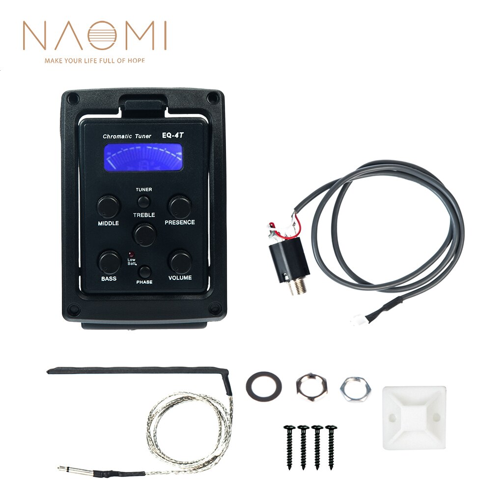 Acoutic Guitar Pickup Preamp LC-5 5 Bands EQ Equalizer Acoustic Guitar Preamp EQ Equalizer Tuner Piezo Ceramic Pick-up: EQ-4T