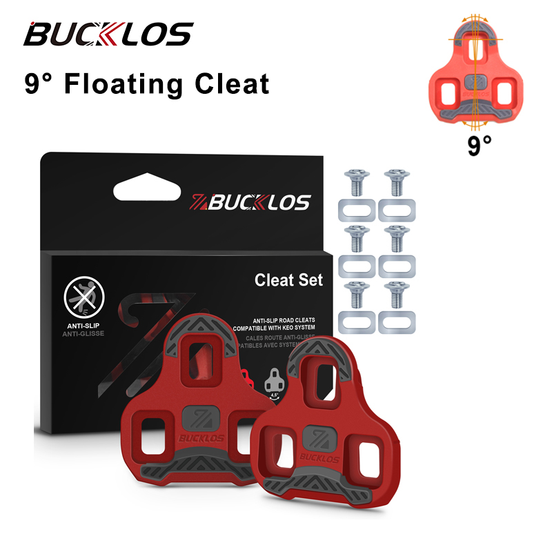 Tacos de bicicleta BUCKLOS para LOOK KEO, tacos de Pedal autoblocantes para bicicleta de carretera, tacos antideslizantes para zapatos de ciclismo, accesorios para bicicleta KEO: Blanco
