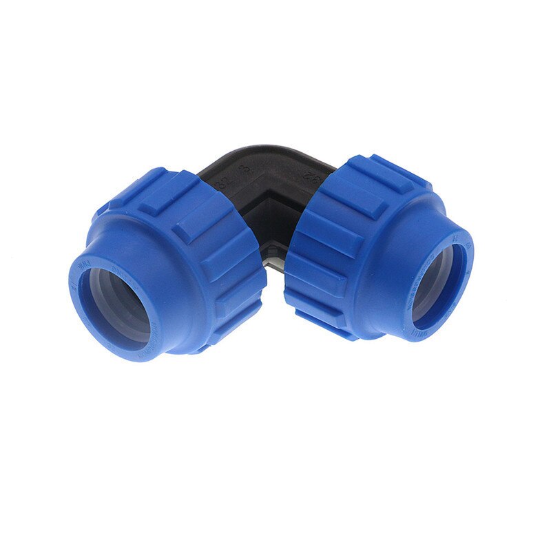 1pc HDPE Compressions Elbow 90 Degree Plastic Irrigation Water Supply Equal PP Compression Fitting PN 16