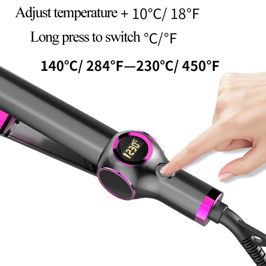 2 in 1 Twist Hair Straightener and Curler Ceramic Coated Plate Flat Iron Electric Hair Straightening Curling Iron Styling Tool