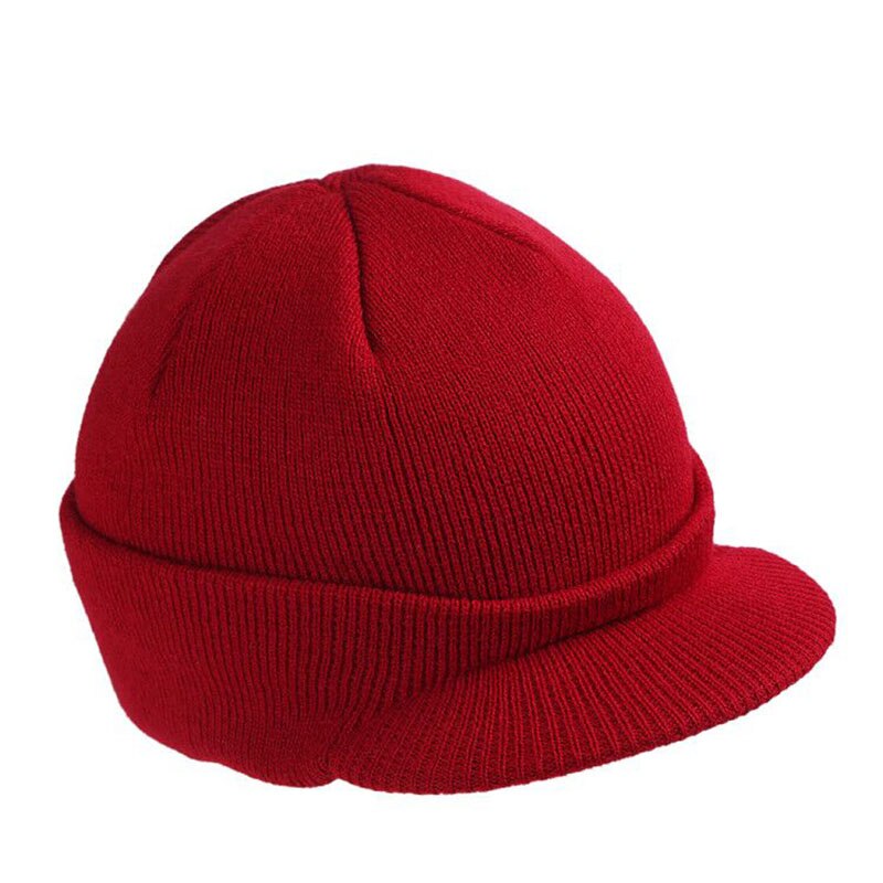 11 Color CoMen Warm Baggy Crochet Visor Brim Beanie Ski Cap Baggy Oversized Knit Skull Hat Sport Peaked Cap