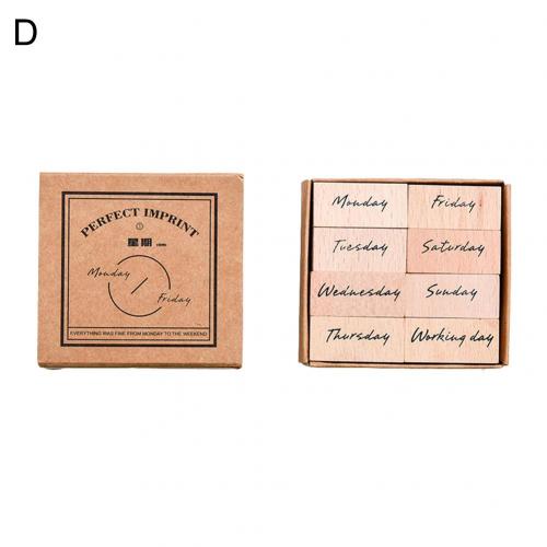 Jahrgang kursiv Holz Gummi Zahlen Englisch Monate Wochen Dichtung Briefmarken Dekor: D