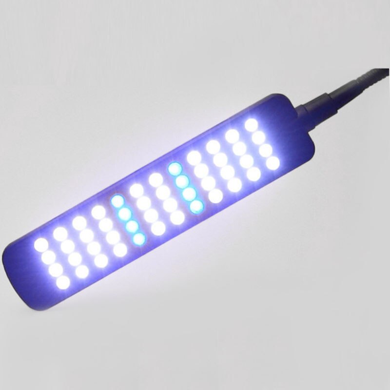 Black 28 LED Aquarium Fish Tank Clamp Clip Light White Blue Color Lighting