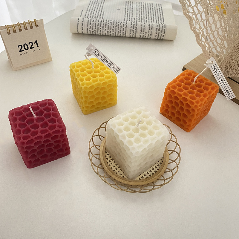 3D Kubus Honingraat Geurkaars Siliconen Mal Gips Kaars Maken Mold Chocolade Mousse Kubus Vorm Klei Mallen Woondecoratie