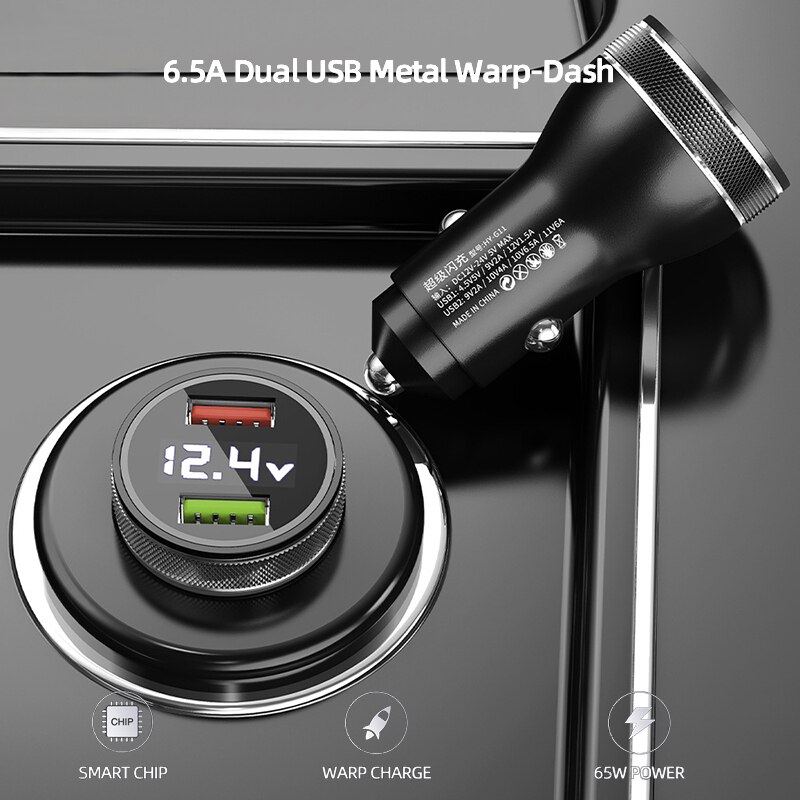 65w oneplus 9 pro warp carregador de carro para oneplus 9r 8t 8 pro 7t pro 7 6t 5t 30 warp/20w traço carregador rápido 2 portas qucik carregador
