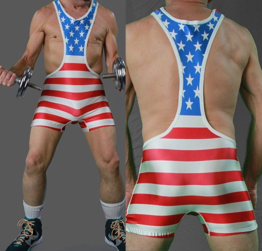 PINKY SENSON Herren Badehose – Amerikanische Flagge Design, Gepolstert, Für Strand & Pool