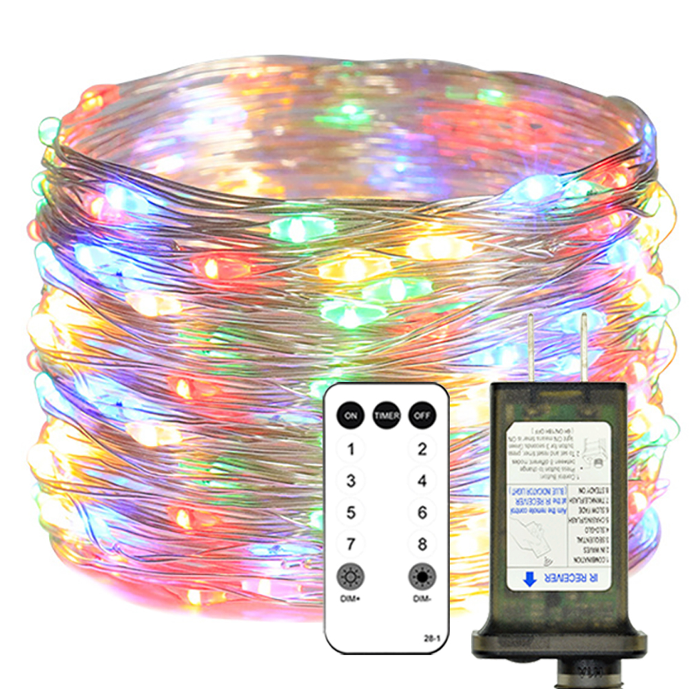 Luces LED de hadas para exteriores, cadena de luz interior flexible, impermeable, para Navidad, hogar, jardín, , decoración de boda, 50M, 100M: changeable / X / enchufe europeo