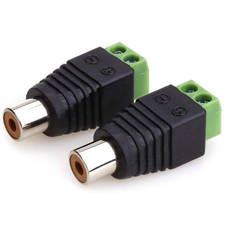 Phono RCA Screws Male Female Plug to AV Screw Terminal Audio/Video Connector Adapter (15 Male +15 Female Connector)