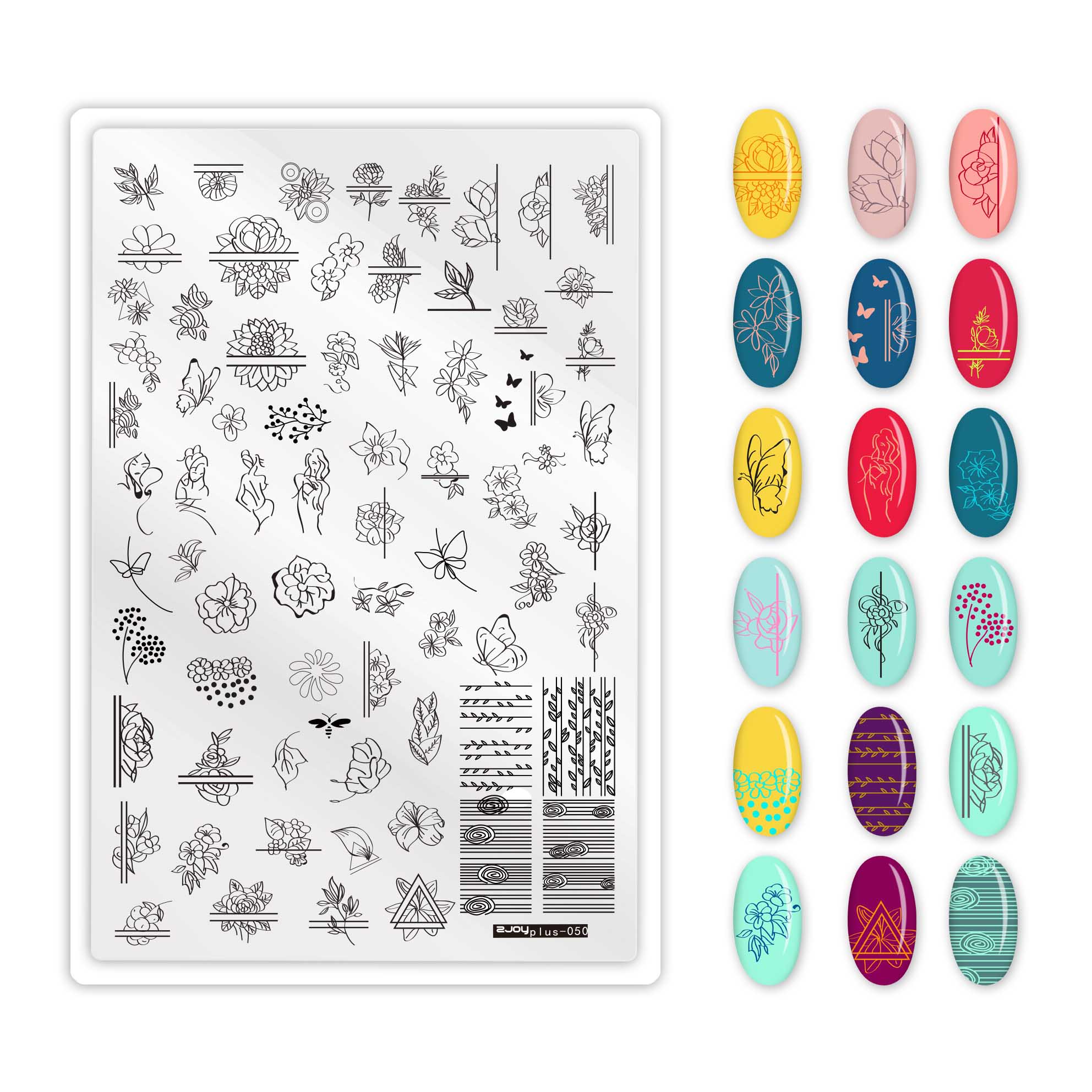 XXL 15cm Rectangle Nail Stamping Plates Stainless Steel Autumn Overprint Stamp Stencils Big Rectangle Nail Stamping Plates: 50