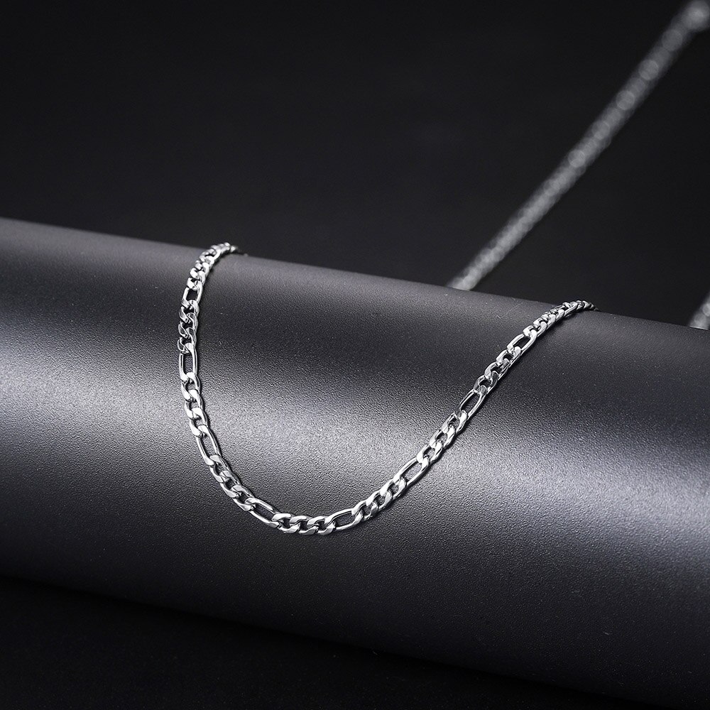 Rapper 'S Hip Hop Figaro Ketting Kettingen Voor Mannen Vrouwen Simple 3Mm Rvs Miami Cubaanse Kettingen Choker Ketting sieraden C025