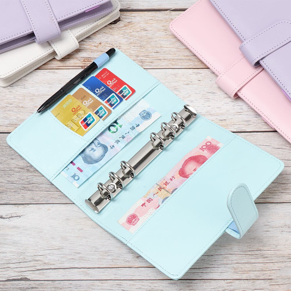 1Pc Vintage Refillable Notebook File Folder Notepad Cover PU Leather Ring Binder Artificial Loose Leaf Binder Office Supplies