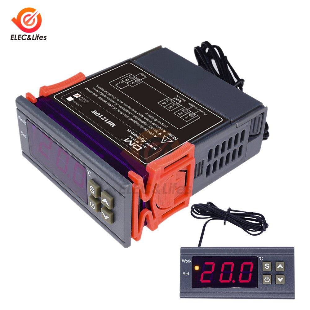 AC 90~250V / DC 9-72V MH1210W Digital Temperature Controller 220V 10A Thermostat Regulator Adjustable temperature control switch