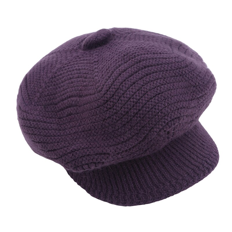 Hatte til kvinder forår efterår strikket hat varme piger hætter damer afslappet uld hat vinter beret kvinder hue: Mørkeblå