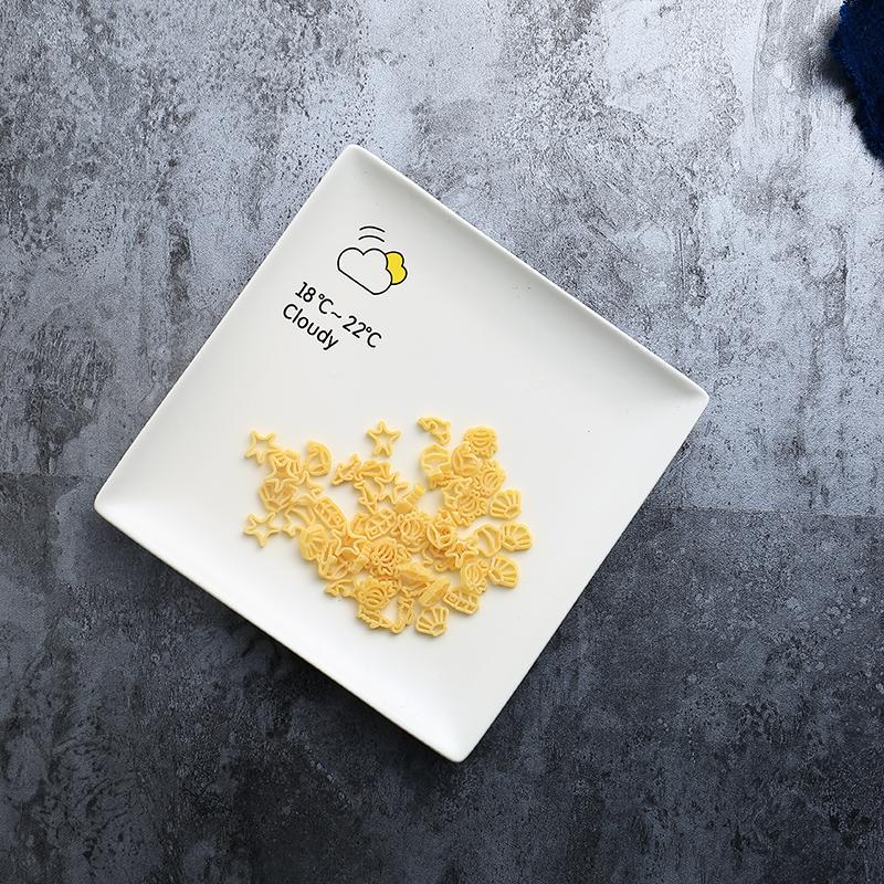 nordycki Zachodni stek kwadratowy talerz ceramiczny nowoczesna prostota kreatywna pogoda makaron ciasto talerz na owoce kochanie talerze 4 sztuk/zestaw