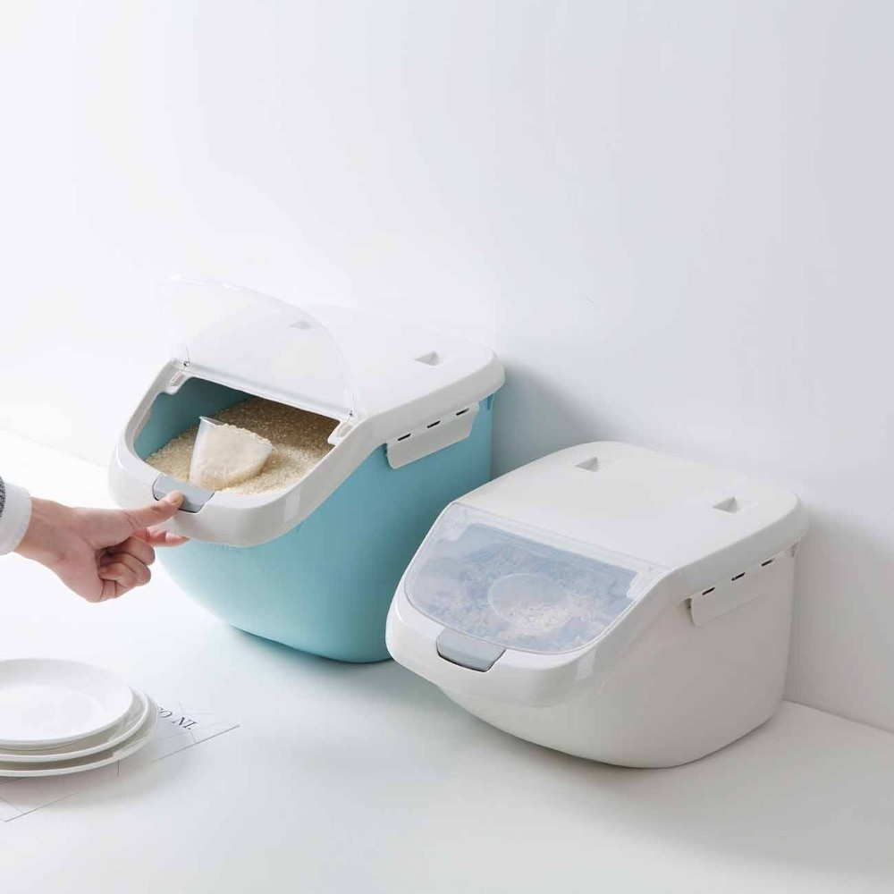 Otherhouse Rijst Container Keuken Voedsel Rijst Opbergdoos Meel Graan Granen Container Stofdicht Keuken Organizer Automatische Deksel