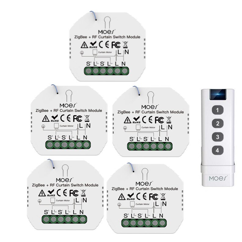 1-5Pcs Tuya Wifi Rf Roller Blind Shutter Smart Gordijn Switch Module Gemotoriseerde Rolluik Jaloezieën Motor 2mqtt Werken Met Alexa