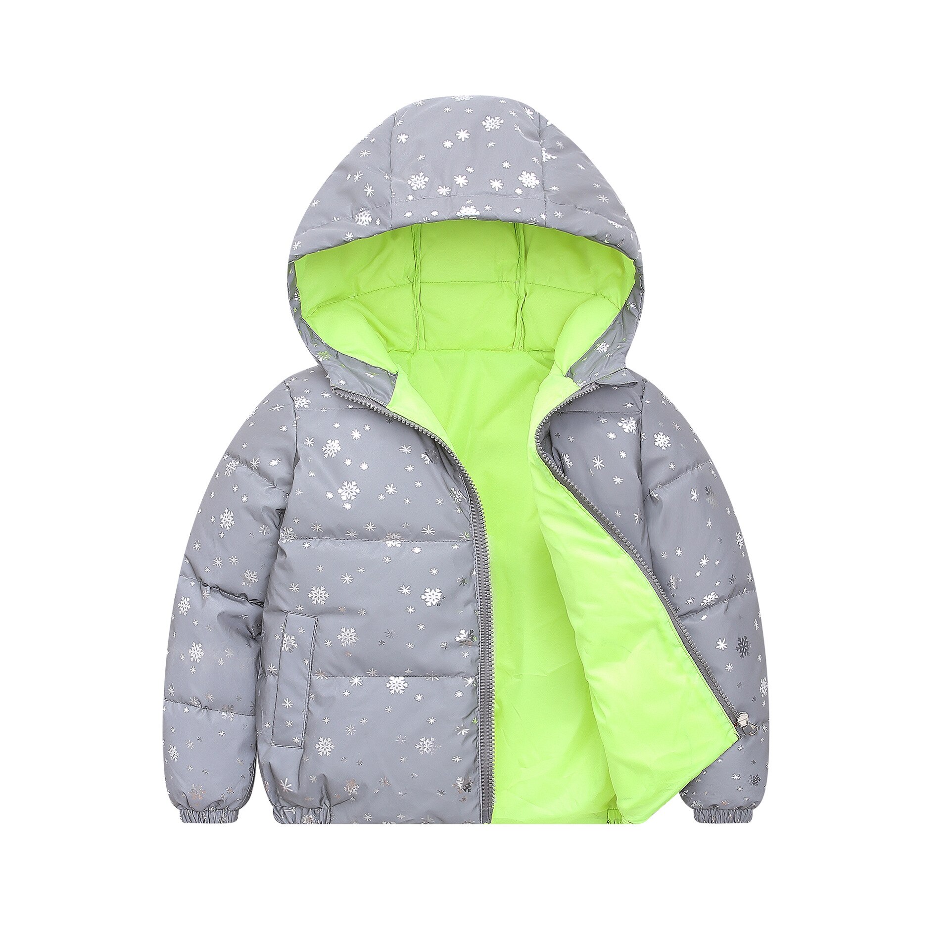 Jxysy Childrens Jas Winter Down Voor Jongens Overalls Voor Meisjes Winter Jas Warm Reflecterende Snowsuit Childrens Parka 4-9 jr: Snowflake silver / 7T