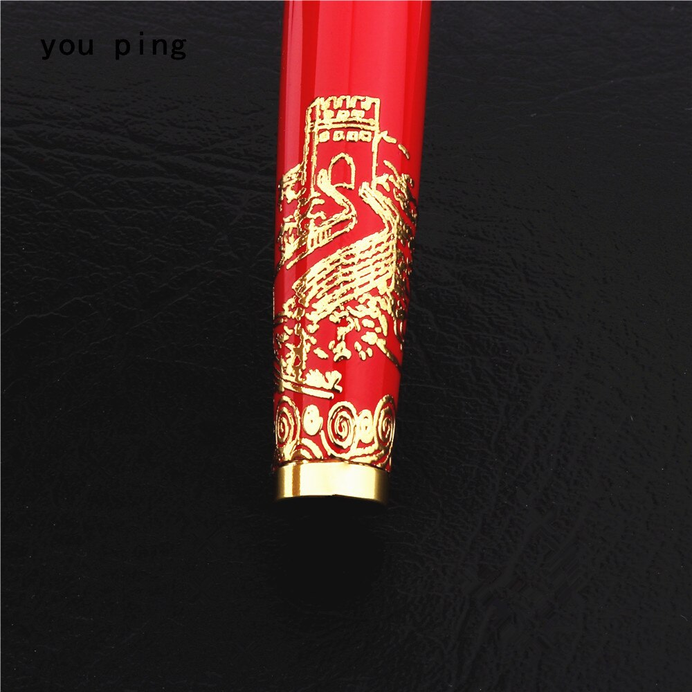Luxury pen 032 Red Golden Great Wall pattern Business office Rollerball Pen School student stationery
