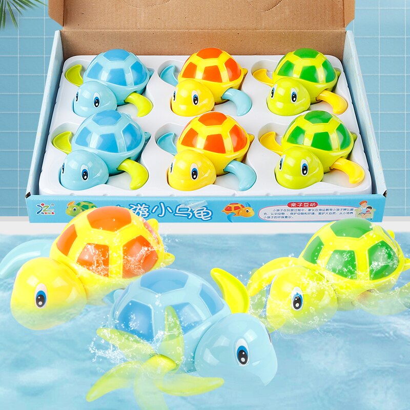 Single Cute Cartoon Animal Tortoise Classic Baby Water Toy Infant Swim Turtle Wound-up Chain Clockwork Kids Beach Bath Toys