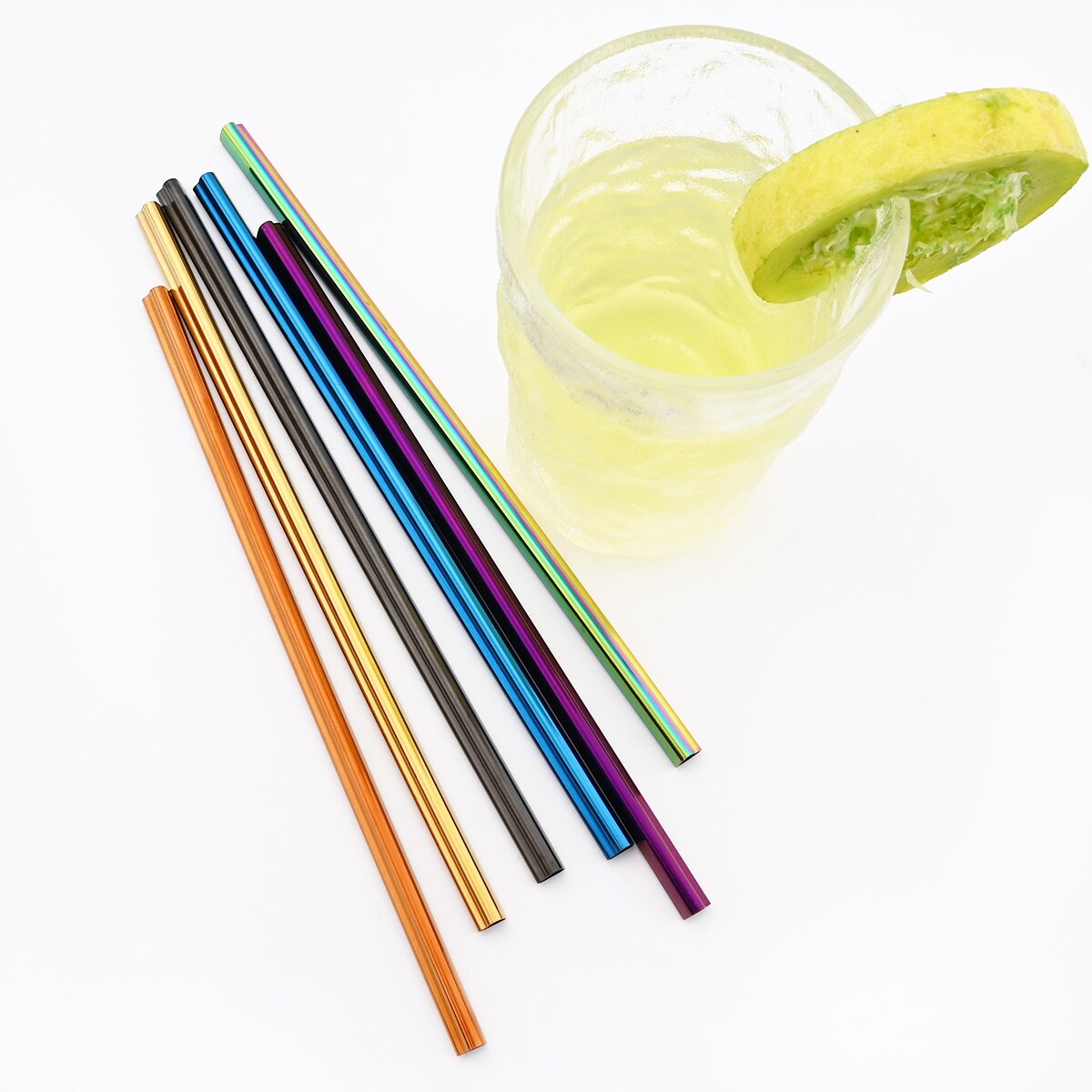 1Pc 304 Stainless Steel Drinking Straw Colorful Heart-shaped Straw Reusable Metal Straw Set Bar Pearl Milkshake Bubble Tea Straw