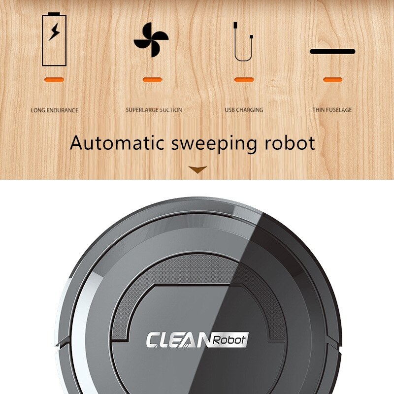 Home Smart Ultra-Thin Small Charging Vacuum Cleaners ing Robot Automatic Home Cleaning Machine Robot Vacuum Cleaner Black