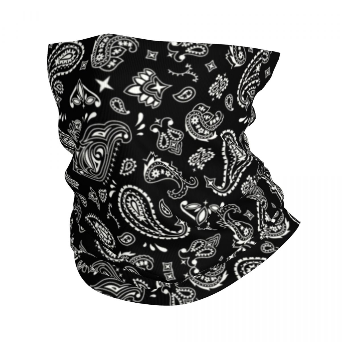 Custom Black Bandana Pattern Bandana Neck Gaiter for Hiking Cycling Women Men Wrap Scarf Paisley Style Headband Warmer: green