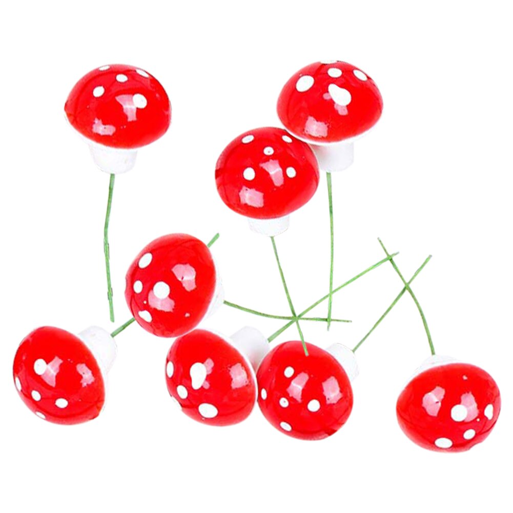 Mini planta de espuma Artificial Hongo de 2cm, 10/50 Uds., Terrario de jardín de hadas miniaturas con decoraciones artesanales de musgo, decoración de resina para bonsái: 10Pcs