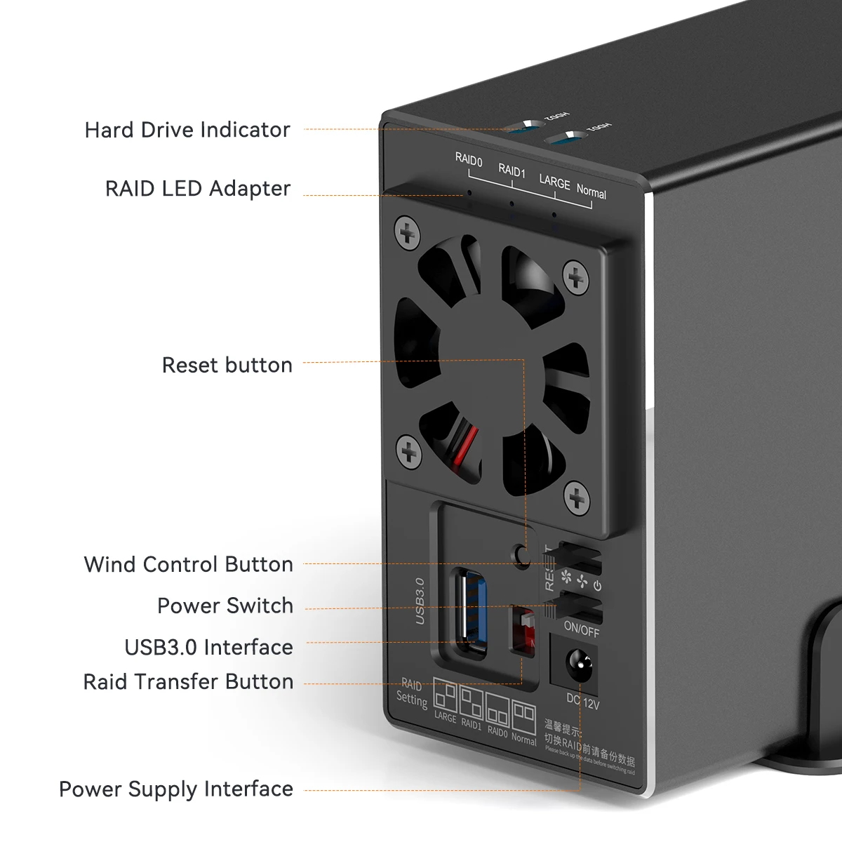 MAIWO 3.5 Inch HDD Case SATA RAID Storage Enclosure Dual Bay Hard Drive Docking Station for 2.5/3.5 Inch External Hard Drive box