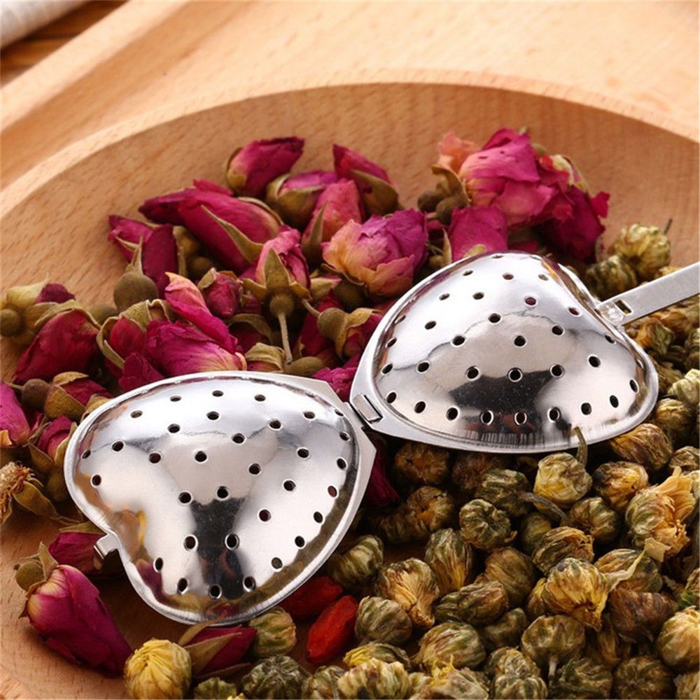 Useful Heart Shape Stainless Steel Tea Leaf Herbal Filter Infuser Spoon Strainer Seasoning Strainer Teapot Gadgets Kitchen Tools