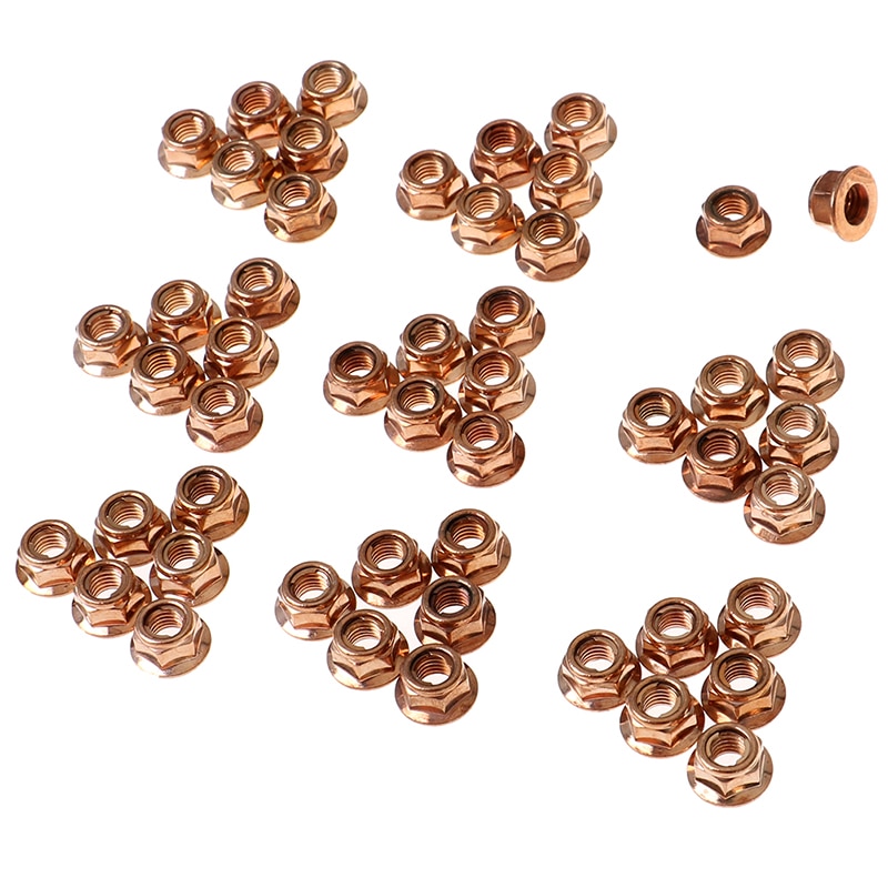 50 pièces d'écrou d'échappement M8 SW 13 écrou en cuivre